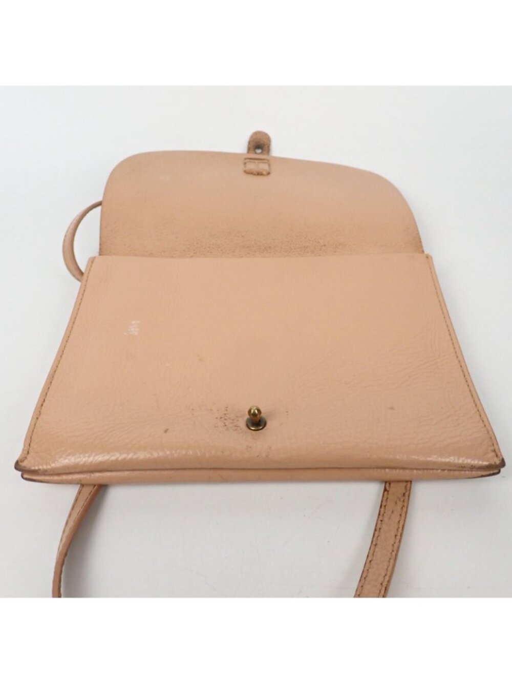 Lucky Brand Leather Fold-Over Crossbody Purse – Tan Cream – Vintage Bag - Picture 6 of 6